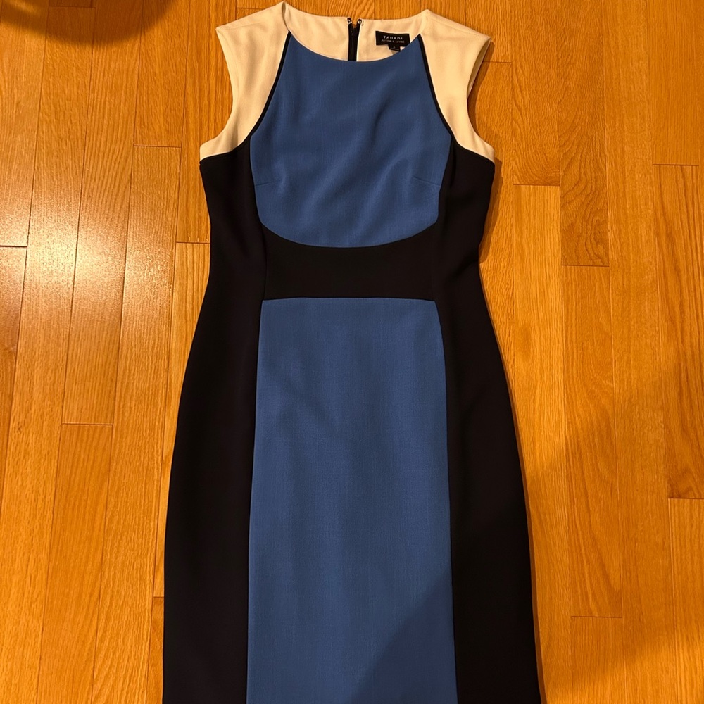 Elegant Blue and Navy  Colorblock Dress